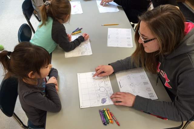 Lourdes-student-Megan-Mosiniak-with-Summerfield-preschoolers