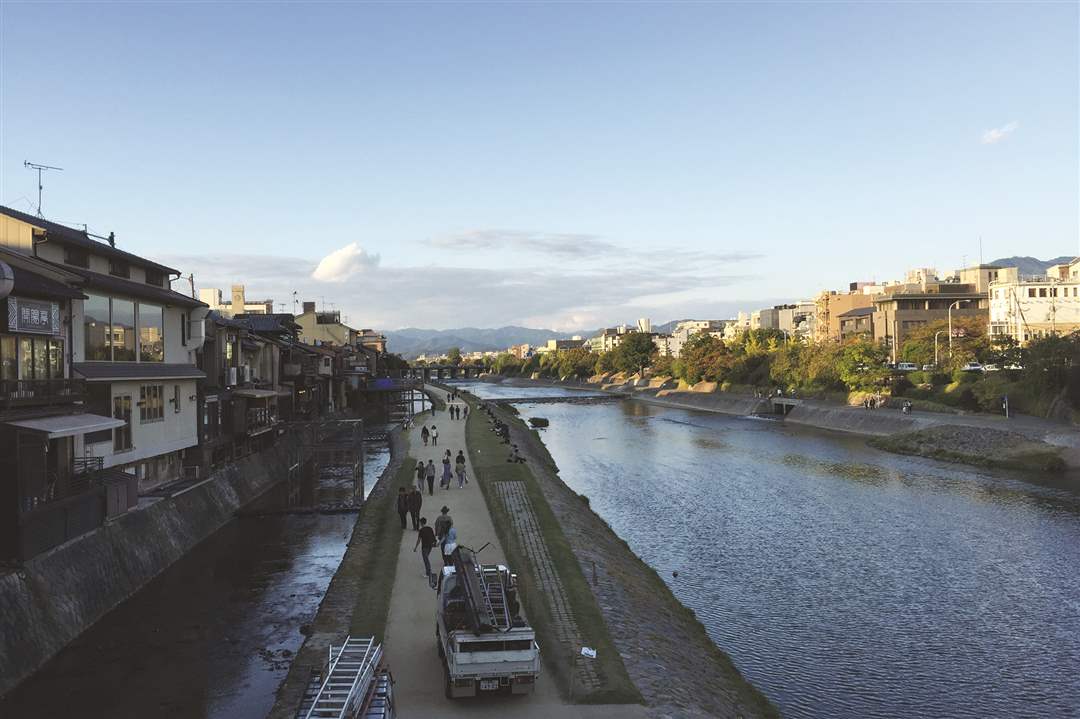 A-view-of-Kyoto-along-the-Kamo-River