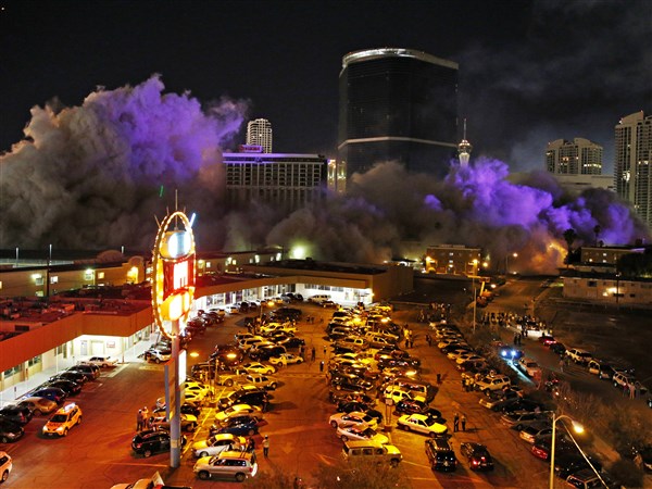 Riviera implosion brings an end of era in Vegas