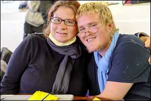 Danielle and Nicholas Barnes of McConnellsville, Ohio, enjoyed the Thanksgiving dinner on Sunday.