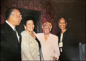 Bennie Rayford, left, Myrlie Evers, Hilda Rayford, and  the late Yvonne Rayford Brown, who was twice elected mayor of Tchula and the first black Republican elected in the state.