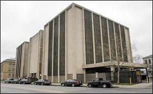 Exterior view of the Lucas County jail. 