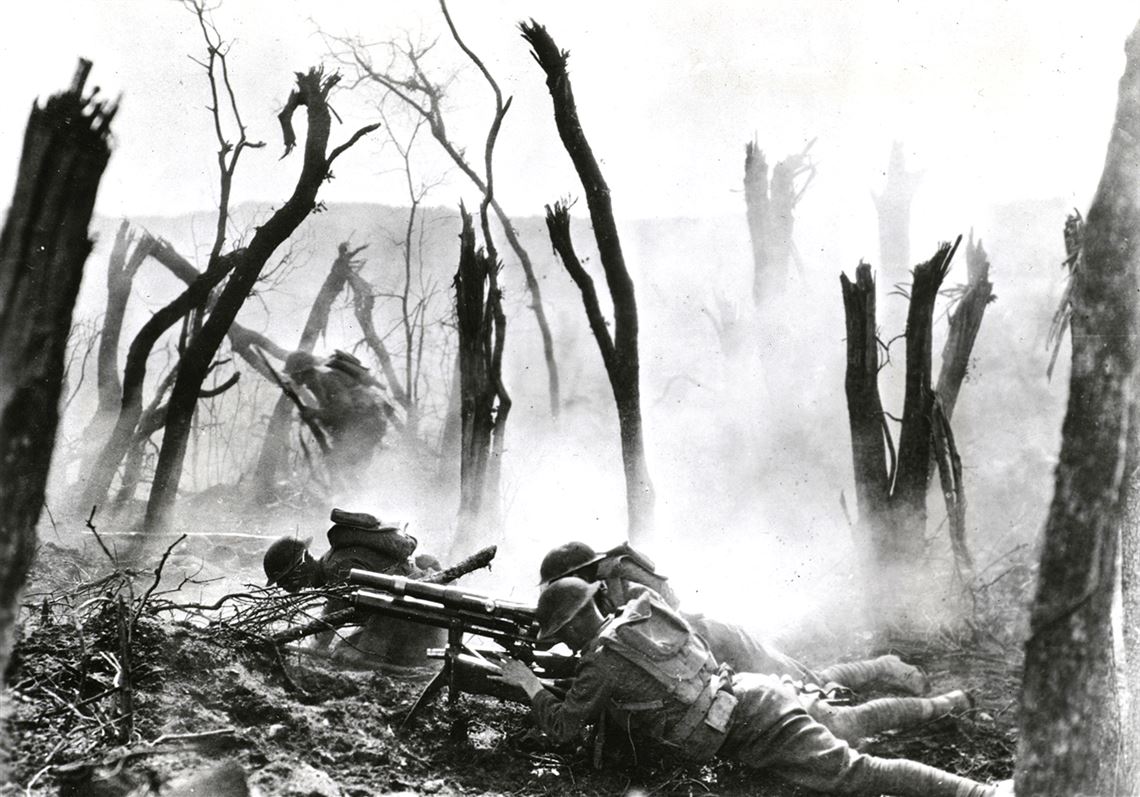 Austria-Hungarian soldiers with a typical sign of shell shock