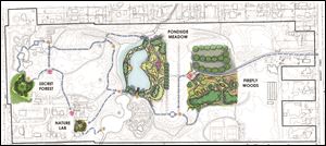 The master plan shows the Toledo Botanical Garden’s children’s Discovery Trail.