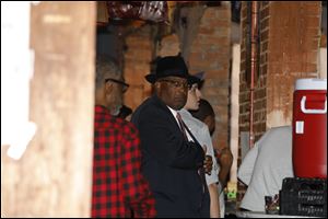 Toledo councilman Larry Sykes at a bar on Adams Street after an altercation with Julian Mack Thursday.