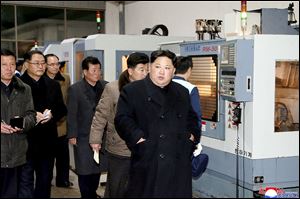 North Korean leader Kim Jong Un visits the the Sungri Motor Complex in Pyeongannam-do, North Korea.