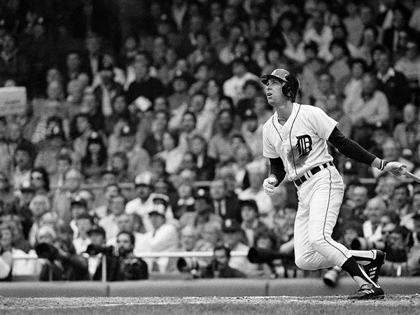 Lance Parrish on deck at Tiger Stadium, 1984