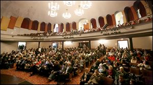 Almost every seat is filled for the premier of the film 