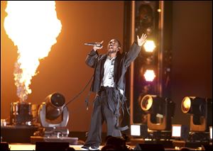 Kendrick Lamar performs at the 60th annual Grammy Awards at Madison Square Garden  in New York. 