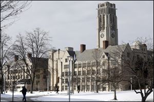 Adopting a policy ensuring open expression, debate, and discussion on campus should be a no-brainer for the University of Toledo, pictured, and Bowling Green State University.