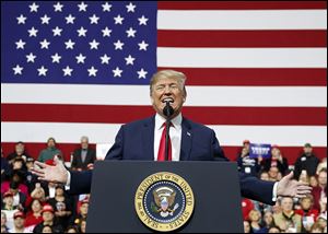 ‘Steel is back. And aluminum is back,’ President Trump boasted during a campaign rally in suburban Pittsburgh for Republican Congressional candidate Rick Saccone.