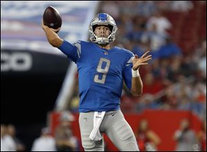 Detroit Lions quarterback Matthew Stafford throws a pass against the Tampa Bay Buccaneers.