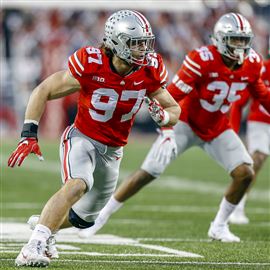 NFL Draft: Nick Bosa rocks custom suit, featuring Brutus Buckeye