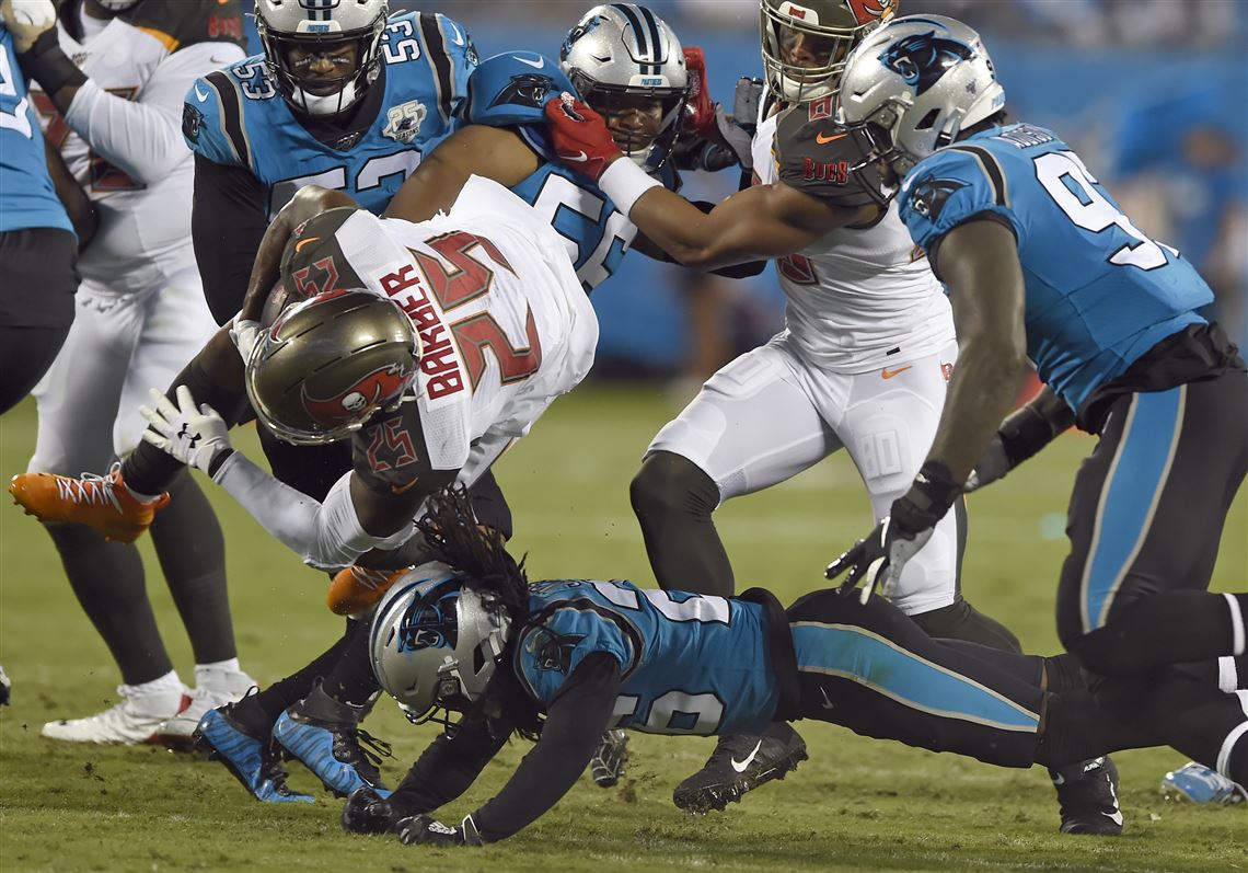 Bucs use goal-line stand to beat Panthers 20-14