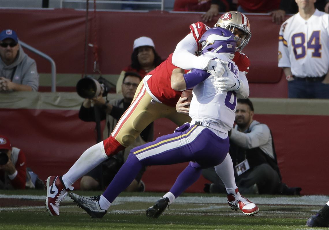 49ers win first playoff game in six years, 27-10 over Vikings