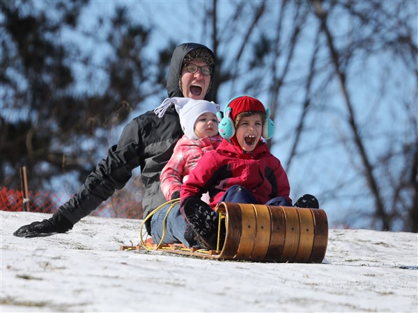 Photo Gallery: Youngsters, adults, go sledding at Side Cut Metro Park ...