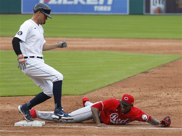 Cincinnati Reds beat Detroit Tigers, 4-3, in Game 1 of doubleheader