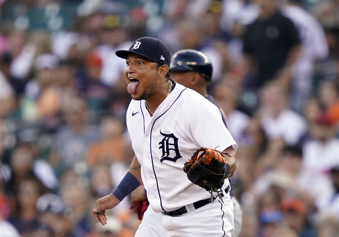 Miguel Cabrera of the Detroit Tigers waits to bat against the