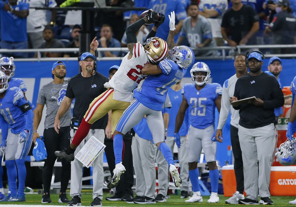 Healthy 49ers start strong with 41-33 win over lowly Lions
