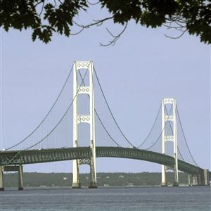 The Mackinac Bridge that spans the Straits of Mackinac. (ASSOCIATED PRESS)