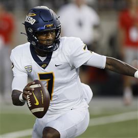 Toledo Rockets wide receiver Jerjuan Newton plays during an NCAA