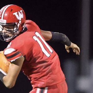 Archboldu2019s Karter Behnfeldt tackles Wauseonu2019s Sam Smith during a high school football game between Wauseon and Archbold at Wauseon High School in Wauseon on Friday, Oct. 15, 2021.