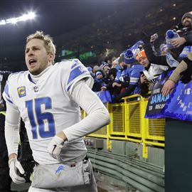 Detroit Lions head coach Dan Campbell reacts to Lions fans energy during first  preseason game