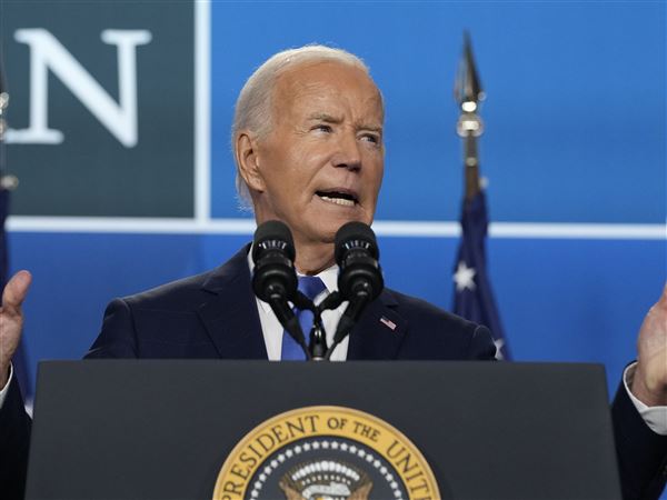 Biden says during press conference he's going to 'complete the job' despite calls to bow out